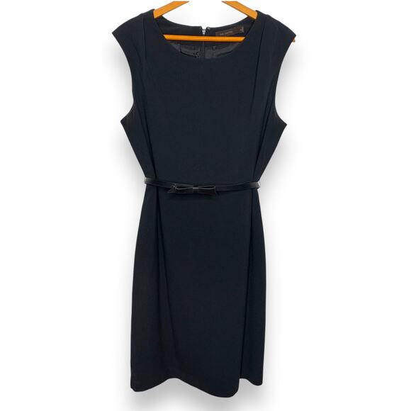 The Limited women's plus size black bow belted sleeveless sheath dress SZ 14 - Picture 1 of 11